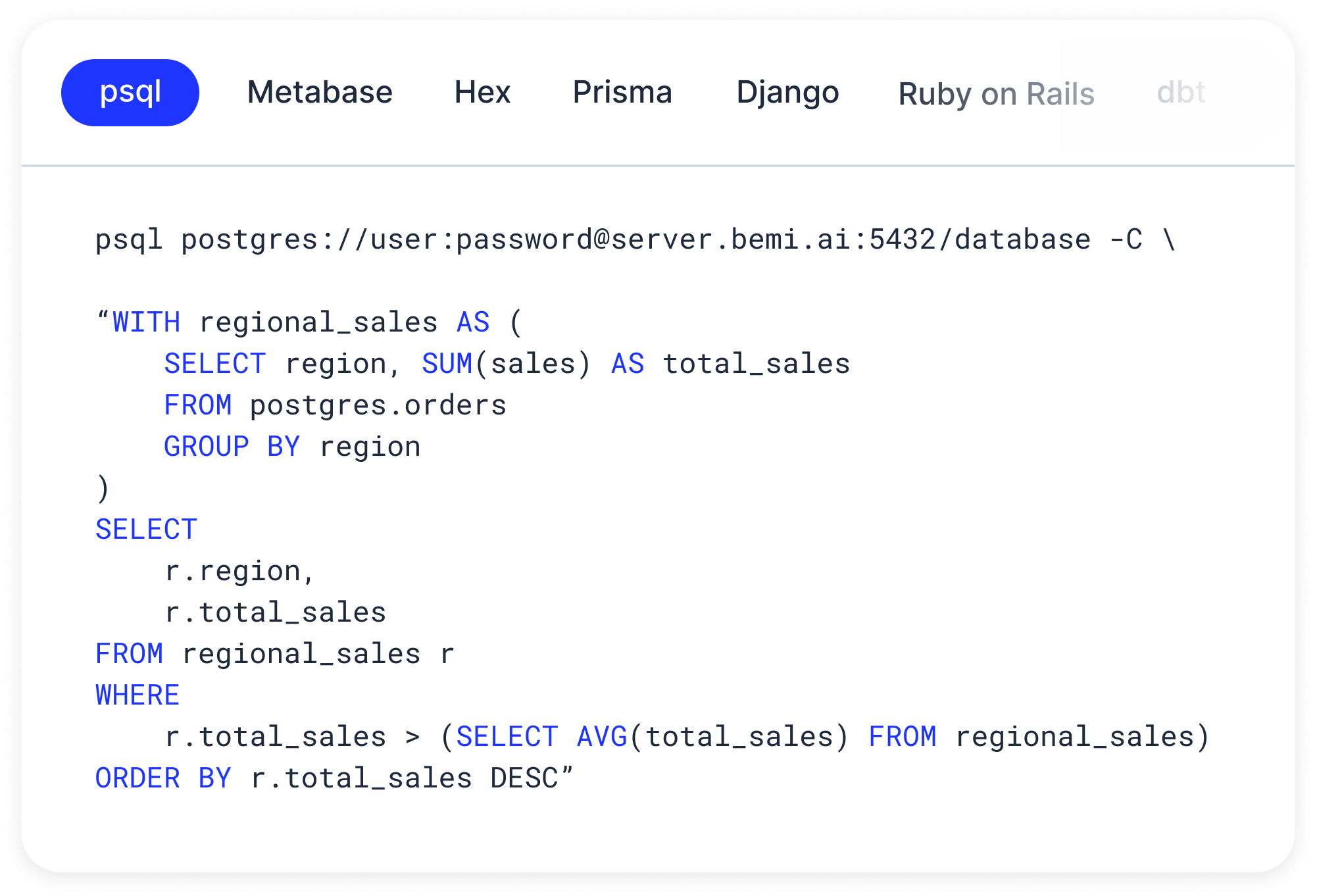 Blazing fast Postgres-compatible data warehouse
